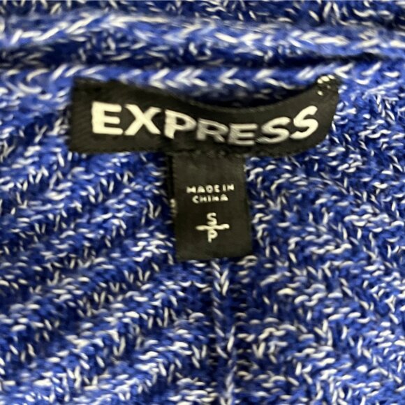 Express Knit Top Small Blue V Neck Short Sleeve Dolman Casual Soft - Picture 3 of 5